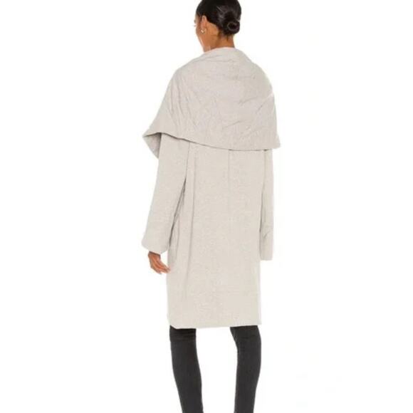 Norma Kamali Quilted Shawl Collar Coat Relax Grey Relax Oversized Women's XS - Picture 5 of 13